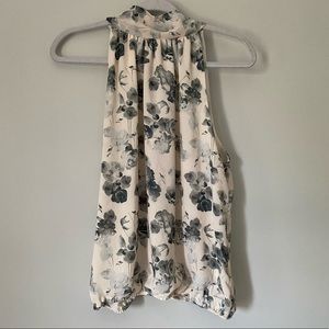 Floral Max Studio High Neck Sleeveless Blouse